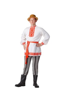Belarus ulusal kostüm güzel genç adam