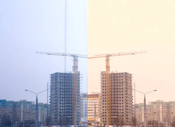 Edificios altos en una obra de construcción —  Fotos de Stock
