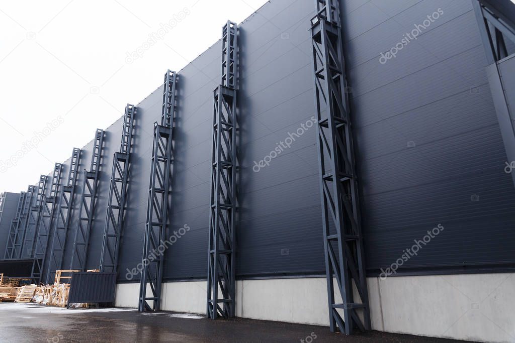 A wall enclosing the logistics center