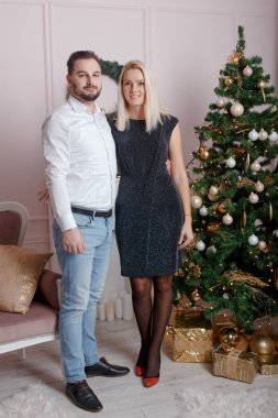 Couple in love celebrating New Years Eve