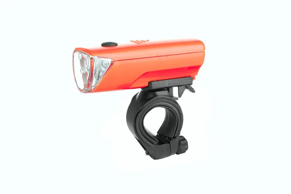Taschenlampe Für Fahrrad Isoliert Led Scheinwerfer Für Fahrrad Isoliert Auf — Stockfoto