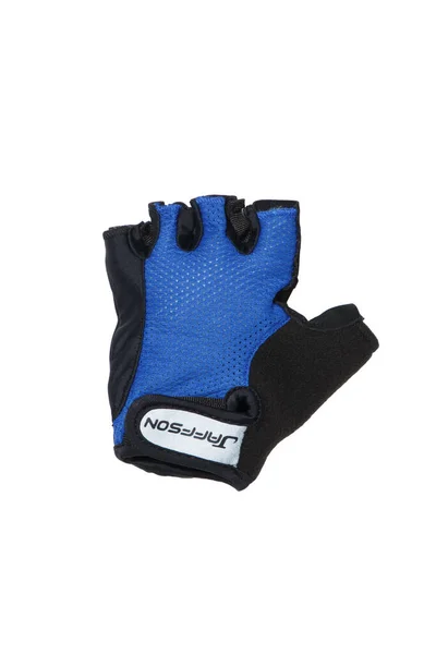 Fingerless Glove Black Blue Color Cycling Biking Fitness Isolated White — Stock Photo, Image