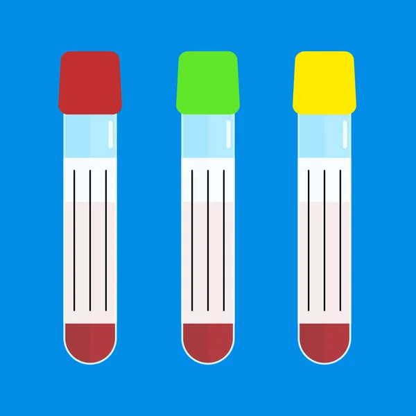 Collection of tubes with blood — Stock Vector