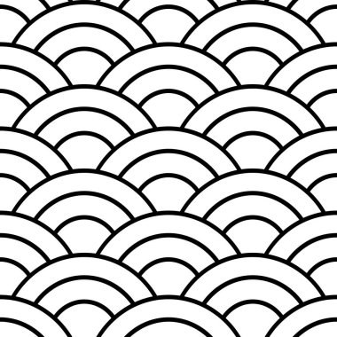 Siyah ve beyaz Japon seamless modeli