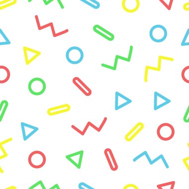 Memphis tasarımı. Geometrik seamless modeli