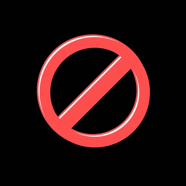 Proibido sinal vetorial vermelho em estilo cartoon plana. Ícone para o seu design — Vetor de Stock