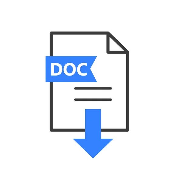 DOC icono de vector para web o aplicación — Archivo Imágenes Vectoriales