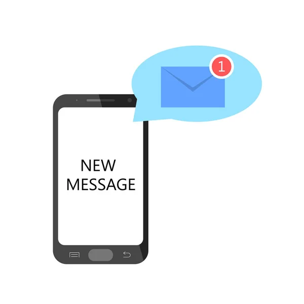 Нове повідомлення. Лист у мобільному телефоні. Повідомлення в смартфоні. Векторні ілюстрації — стоковий вектор
