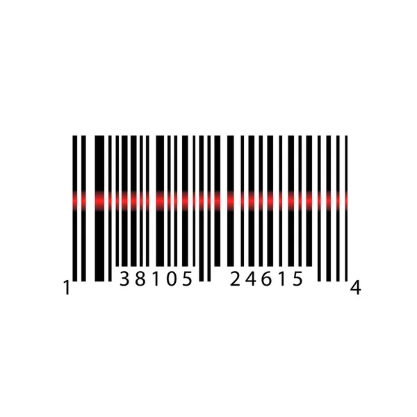 숫자는 바코드 바코드를 스캔. 흰색 배경에 고립 된 간단한 아이콘 — 스톡 벡터