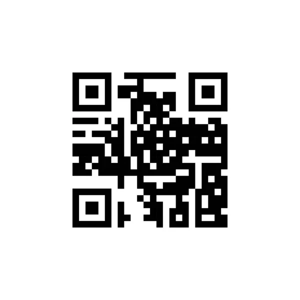 Ikon kode QR. Kode sederhana untuk ponsel. Cipher. Teknologi digital - Stok Vektor