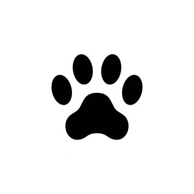 Kedi pençe baskı. Ayak izi. Hayvan izole üzerinde beyaz arka plan pençe