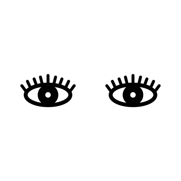 Pestañas. Abre los ojos. Icono para la web. Ilustración vectorial — Archivo Imágenes Vectoriales