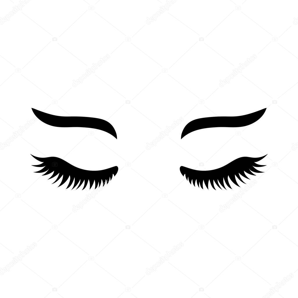 Download Vector Eyelashes Eyebrows Lashes Icon Close Eyes Vector ...
