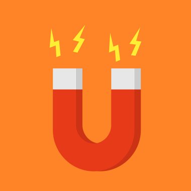 Vektör mıknatıs. Manyetik kuvvet. 3D stili