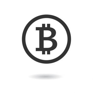 Bitcoin işareti simgesi. Crytocurrency. Blockchain. Dijital curency. Vektör düğmesini web veya app için