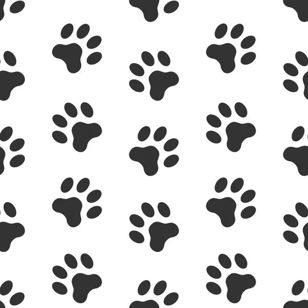 Sömlös vektor mönster av hund tass spår. Pawprints Stockvektor