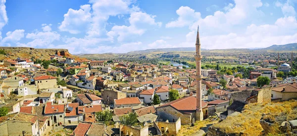 Légifelvételek a Avanos Cappadocia város barlang — Stock Fotó