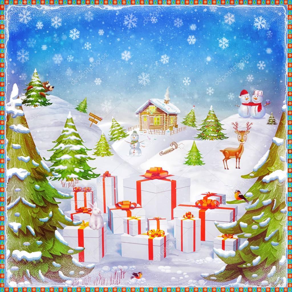 Merry Christmas and Happy new year background illustration 