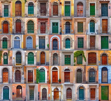 Renkli kolaj kapılar Roma, İtalya