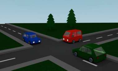 Renkli otomobille geçerken