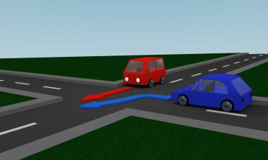Trafik durumu: hemen önce bir dönüm noktasında soldan bir pers