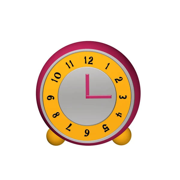 Reloj despertador en amarillo y rosa . — Foto de Stock