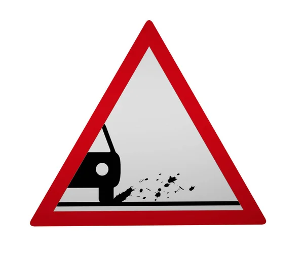 Traffic signs: gravel, chippings — Stock Photo, Image
