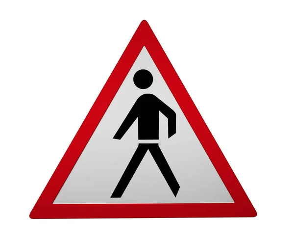 Verkehrszeichen: Fußgängerin — Stockfoto