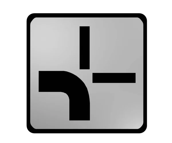 德国交通标志： 弯曲的路权 — 图库照片