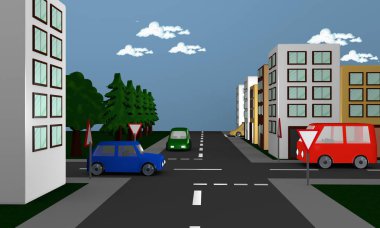 Arabalar, evler ve Alman yol sokak sahne imzala şu ah
