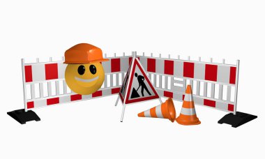 Kılavuz, kurulum ve trafik koni bir const için kapanma ile ifade