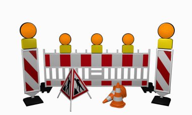 Denetim baton Emanet kapanma, uyarı ışığı, trafik koni 