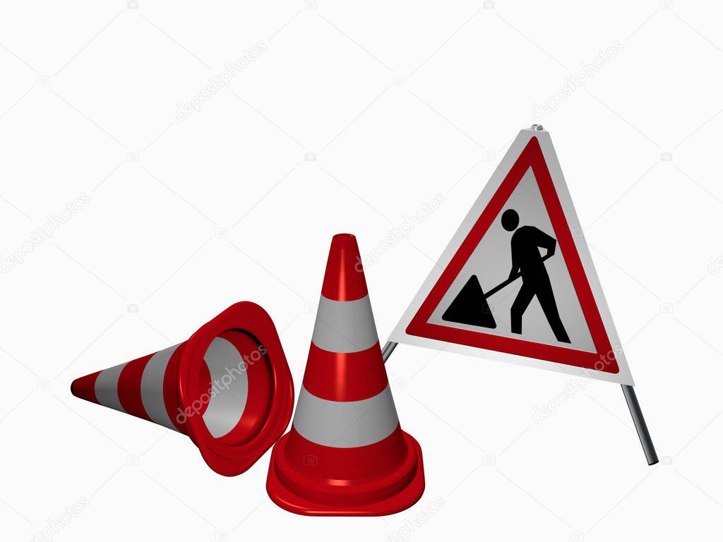 Traffic cone for securing the danger site with a warning stand f