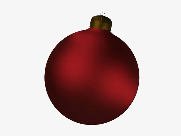 Ornamento natalizio in metallo rosso isolato su bianco — Foto Stock