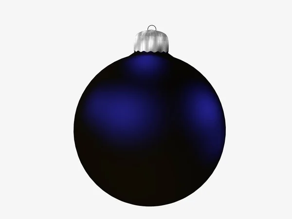 Christmas ornament in blue metallic isolated on white — Stock Photo, Image