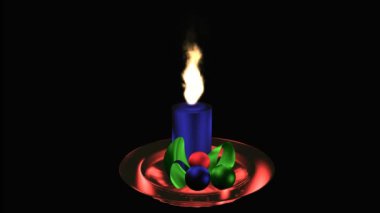 kırmızı cam üzerinde yanan mum 