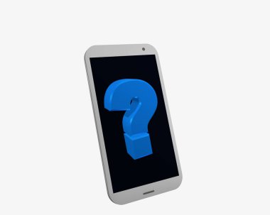 soru işareti ile beyaz cep telefonu