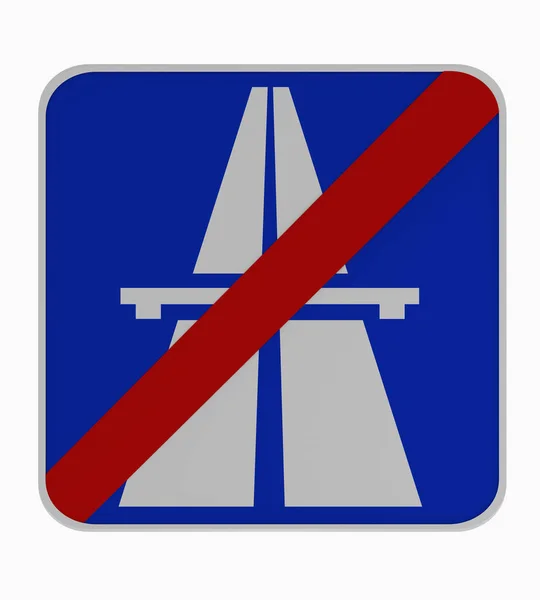 Німецький дорожній знак: кінець шосе. — стокове фото
