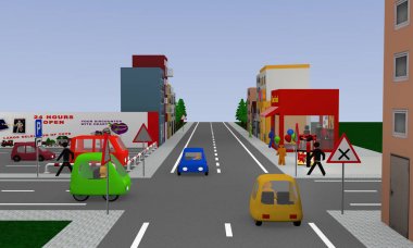 Şehir Manzaralı hemen önce sol kapısı ile.