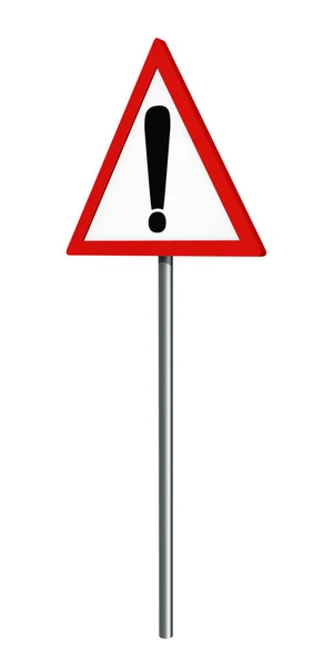 Alman trafik işaretleri: tehlike nokta, beyaz izole — Stok fotoğraf