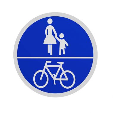 Alman trafik işaretleri (özel yol): ortak Bisiklet ve kaldırım,