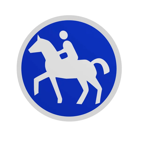 Немецкие дорожные знаки (специальная дорожка): След конного спорта , — стоковое фото