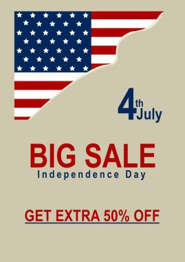 Vektor Sale Poster mit amerikanischer Flagge. Eps 10 Vektor Date