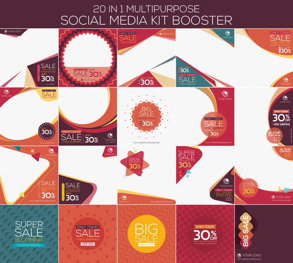 Multipurpose social media kit booster. — Stock Vector