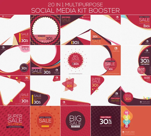 Booster multipropósito para redes sociales — Vector de stock