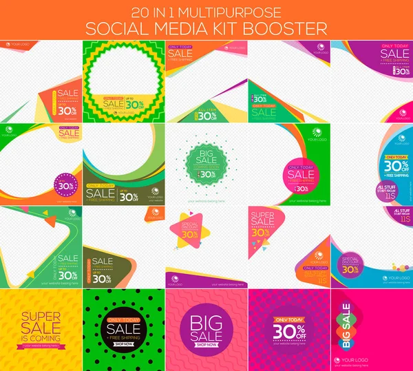 Multipurpose social media kit booster — Stock Vector