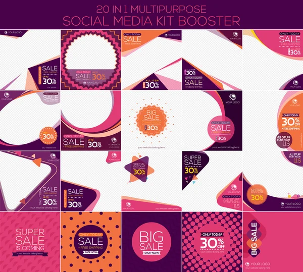 Mehrzweck Social Media Kit Booster. — Stockvektor