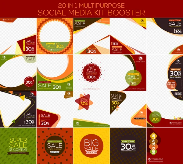 Multipurpose social media kit booster — Stock Vector