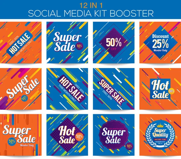 Booster multipropósito para redes sociales — Vector de stock