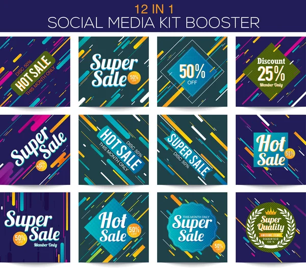 Multipurpose social media kit booster — Stock Vector